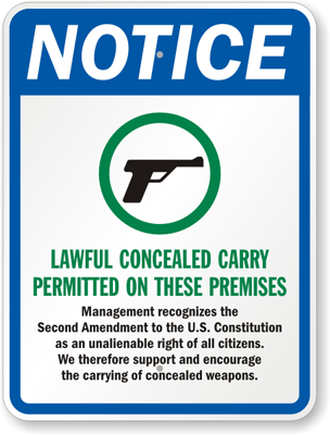 Lawful Concealed Carry Is Permitted